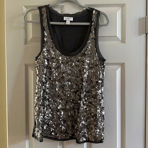 Silver sequined tank top